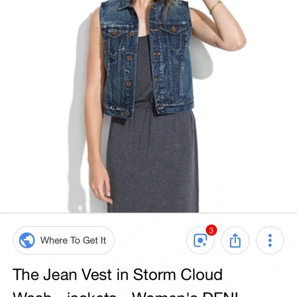 Madewell Denim Vest - Blue Sleeveless Jean Jacket - Picture 4 of 4
